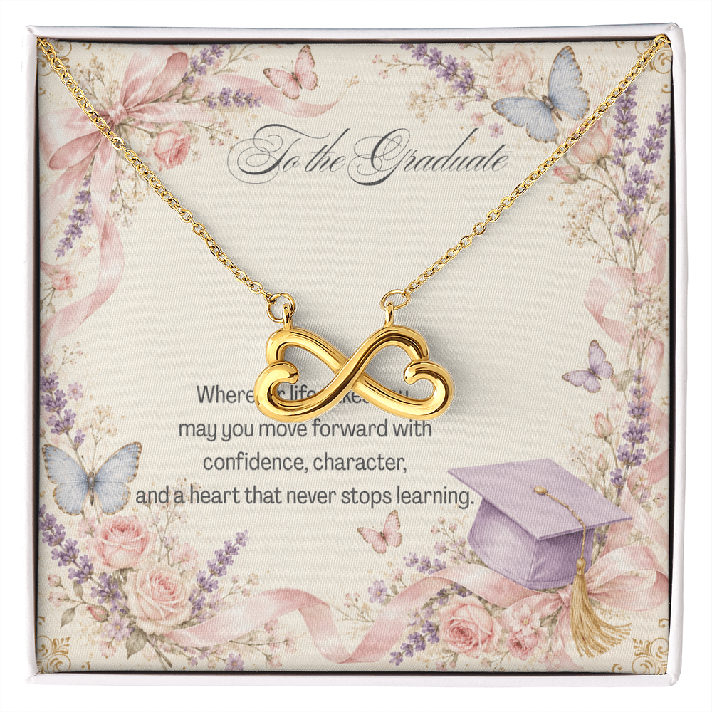 To The Graduate Endless Love Necklace Bows, Butterflies and Flowers