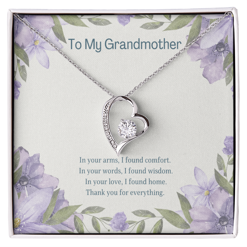 To My Grandmother Forever Love  Necklace – Heartfelt Gift for Grandma – Meaningful Jewelry with Message Card