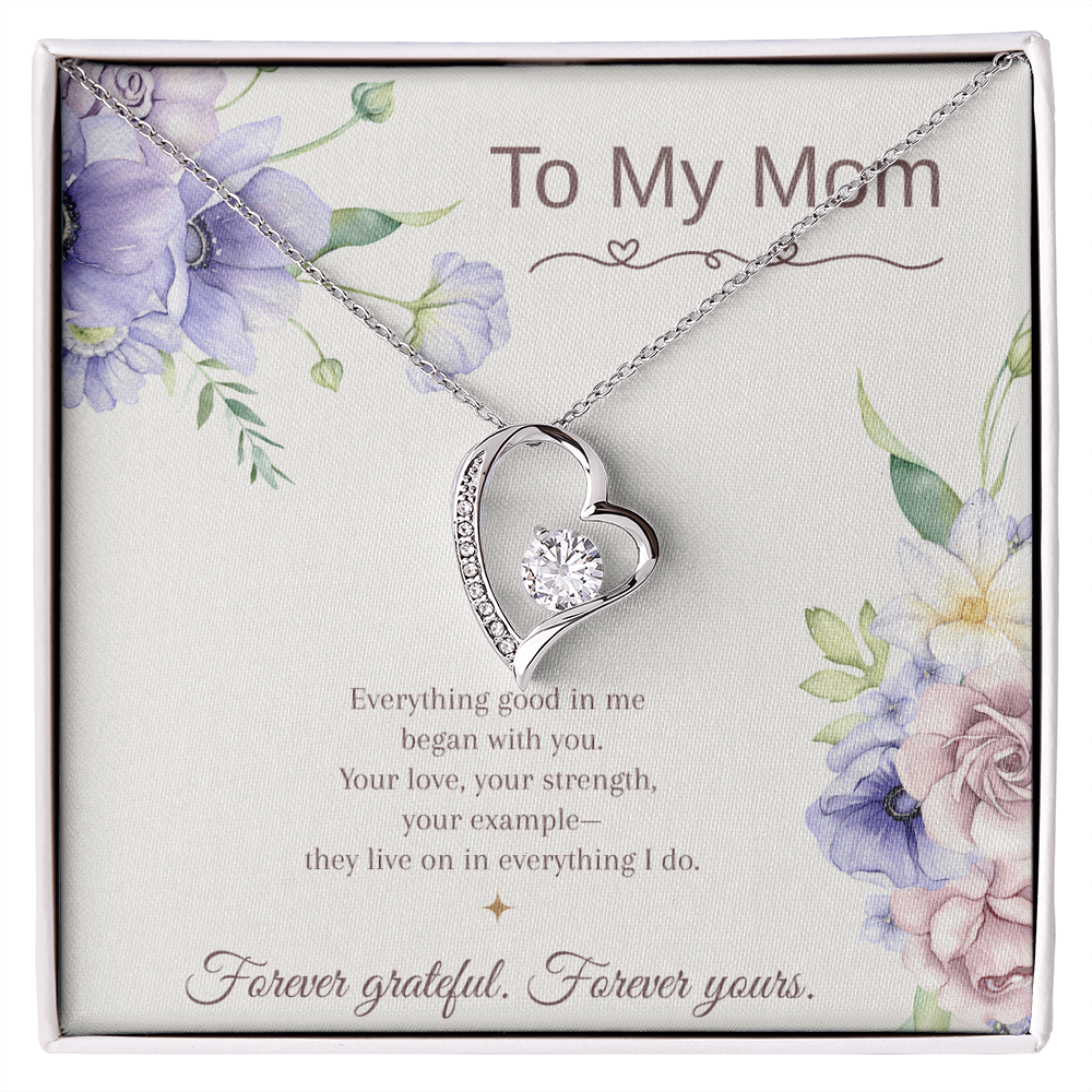 To My Mom Forever Love Necklace – Mother's Day Gift – Meaningful Jewelry with Message Card – Gift for Mom from Daughter or Son