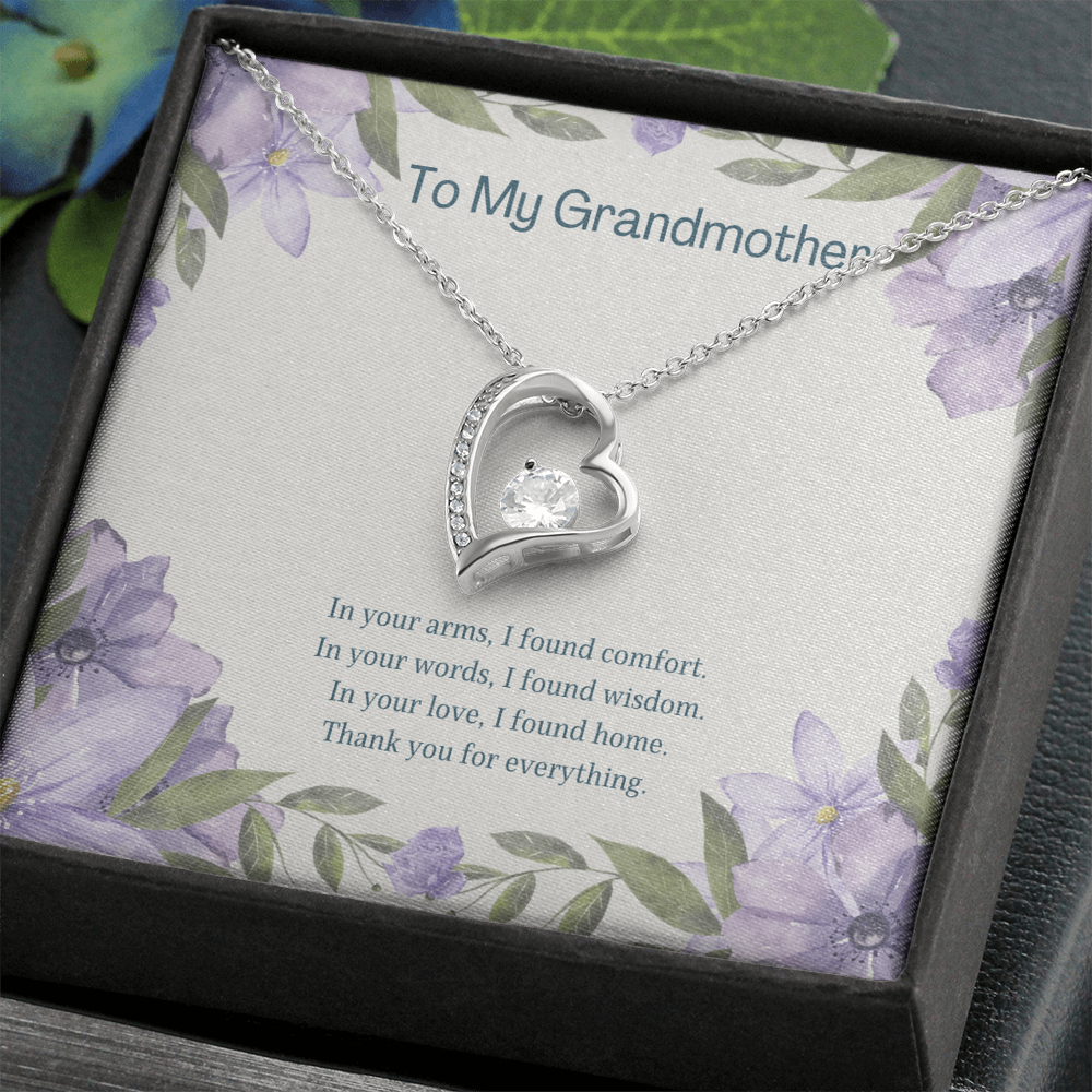 To My Grandmother Forever Love  Necklace – Heartfelt Gift for Grandma – Meaningful Jewelry with Message Card