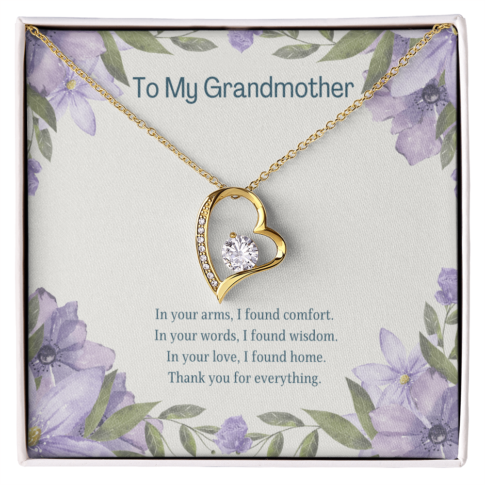 To My Grandmother Forever Love  Necklace – Heartfelt Gift for Grandma – Meaningful Jewelry with Message Card