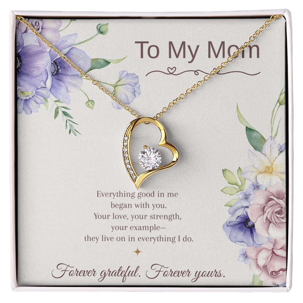 To My Mom Forever Love Necklace – Mother's Day Gift – Meaningful Jewelry with Message Card – Gift for Mom from Daughter or Son