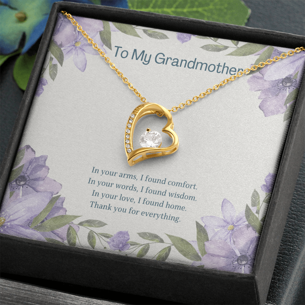 To My Grandmother Forever Love  Necklace – Heartfelt Gift for Grandma – Meaningful Jewelry with Message Card