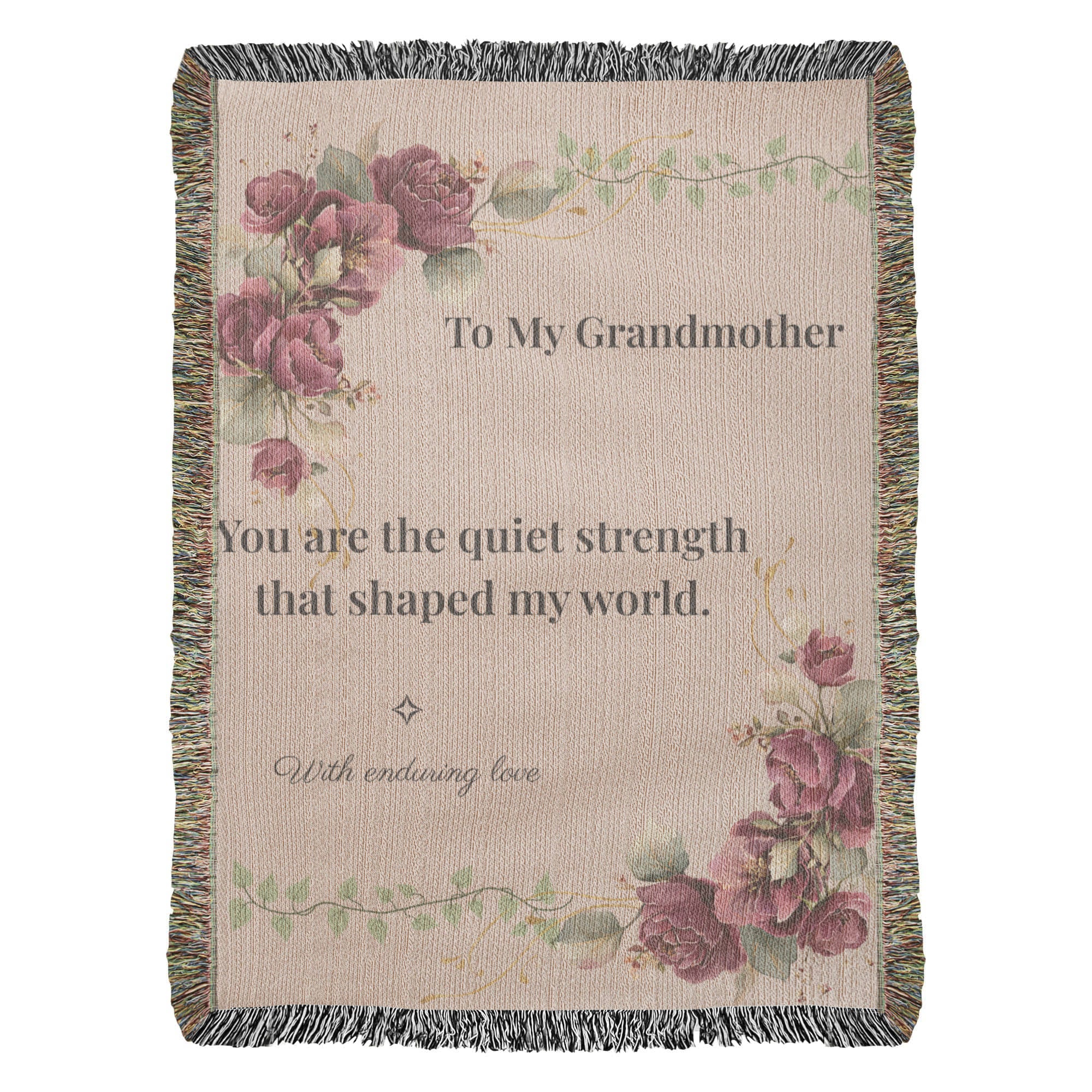 For My Grandmother – Quiet Strength Woven Blanket | Vintage Floral Heirloom Throw