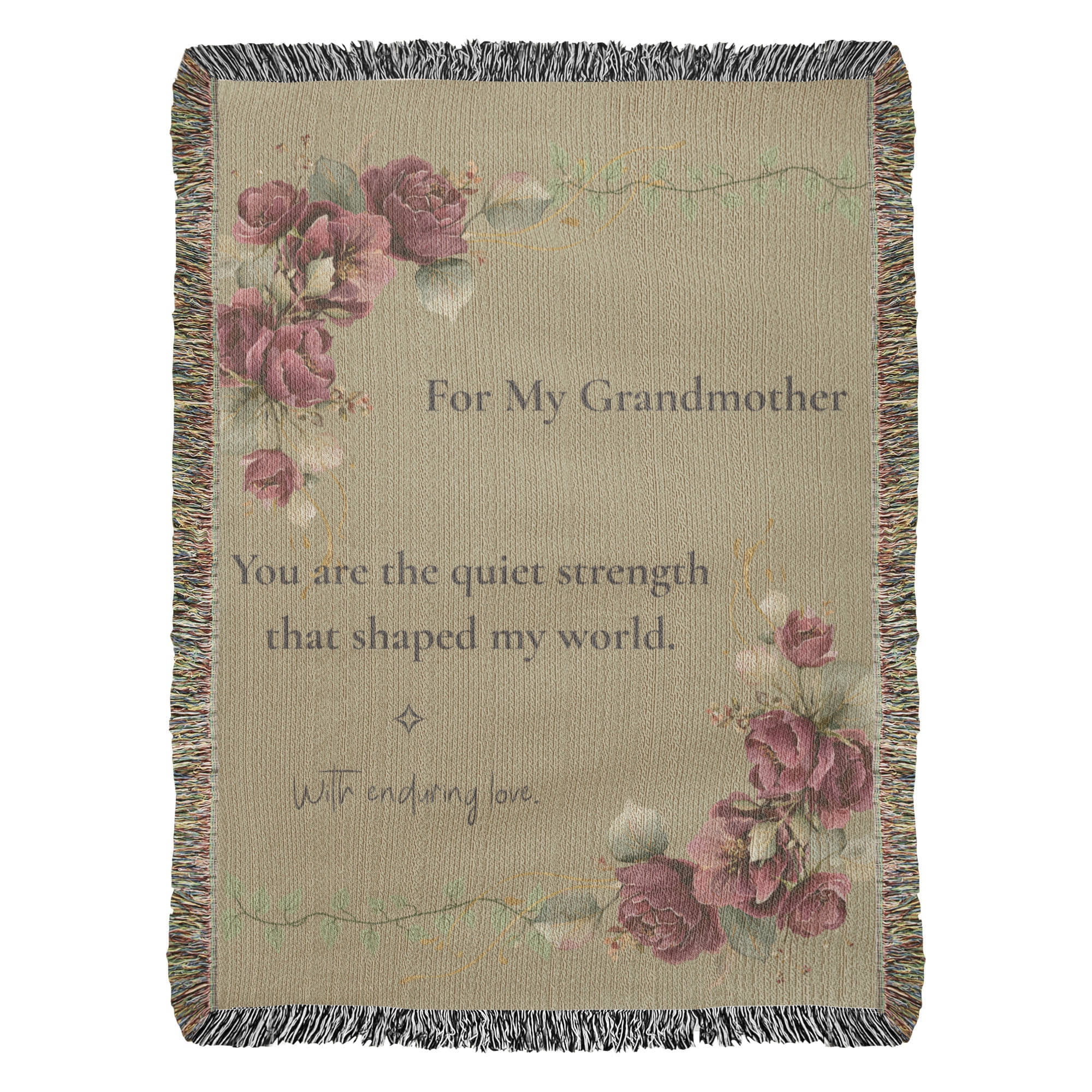 For My Grandmother – Quiet Strength Woven Blanket | Vintage Floral Heirloom Throw