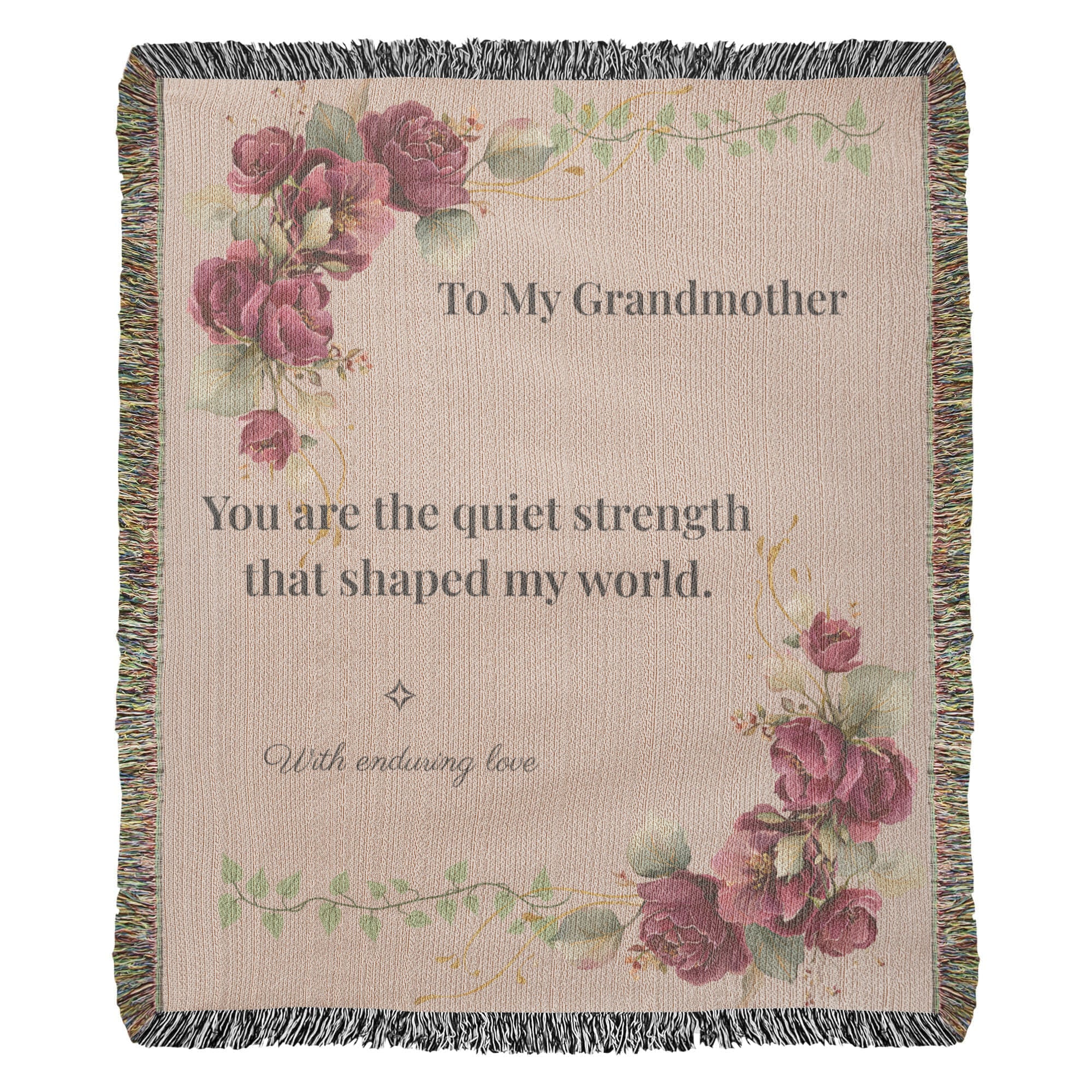 For My Grandmother – Quiet Strength Woven Blanket | Vintage Floral Heirloom Throw