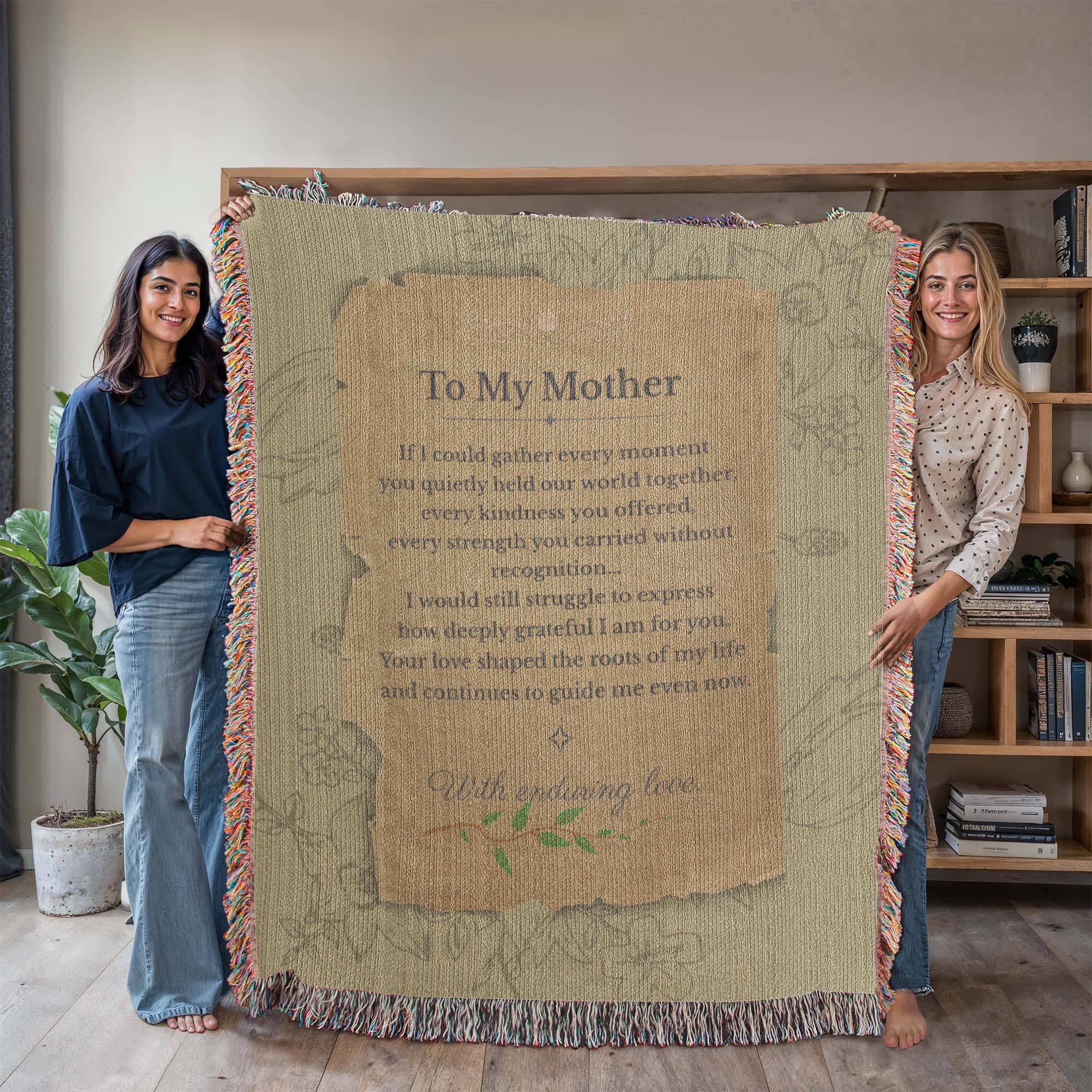 To My Mother Blanket – Legacy Letter Woven Throw | Sentimental Gift for Mom | Vintage Keepsake Blanket