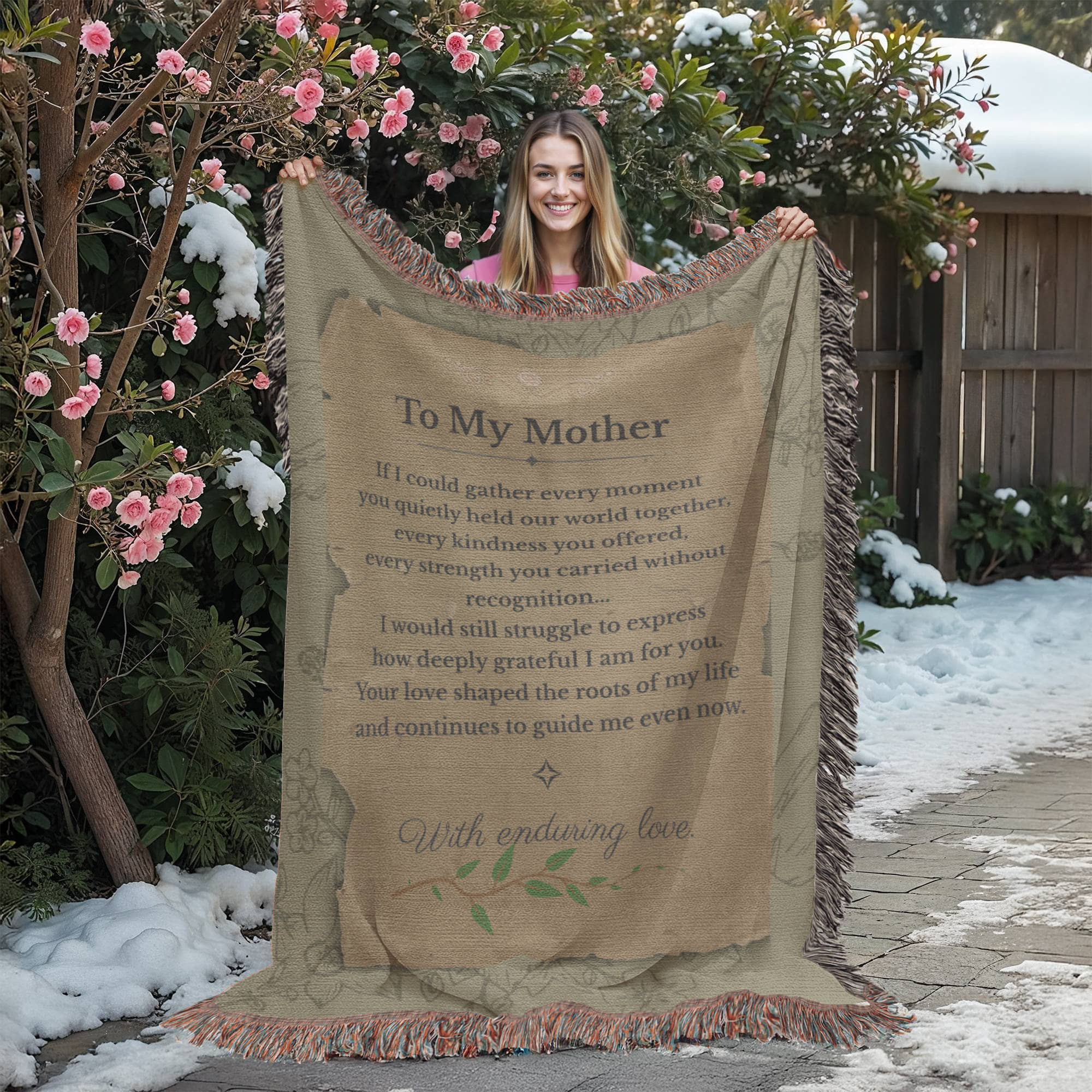 To My Mother Blanket – Legacy Letter Woven Throw | Sentimental Gift for Mom | Vintage Keepsake Blanket