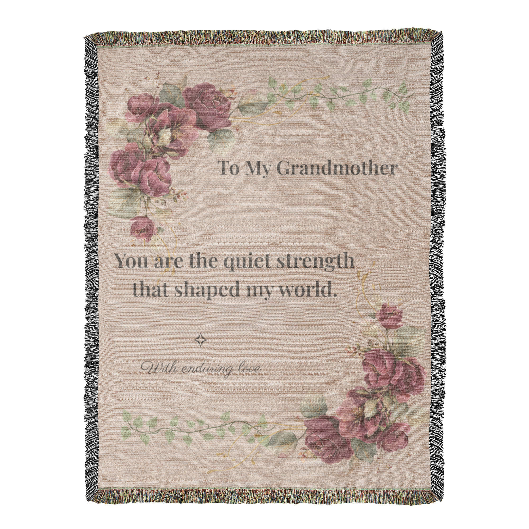 For My Grandmother – Quiet Strength Woven Blanket | Vintage Floral Heirloom Throw
