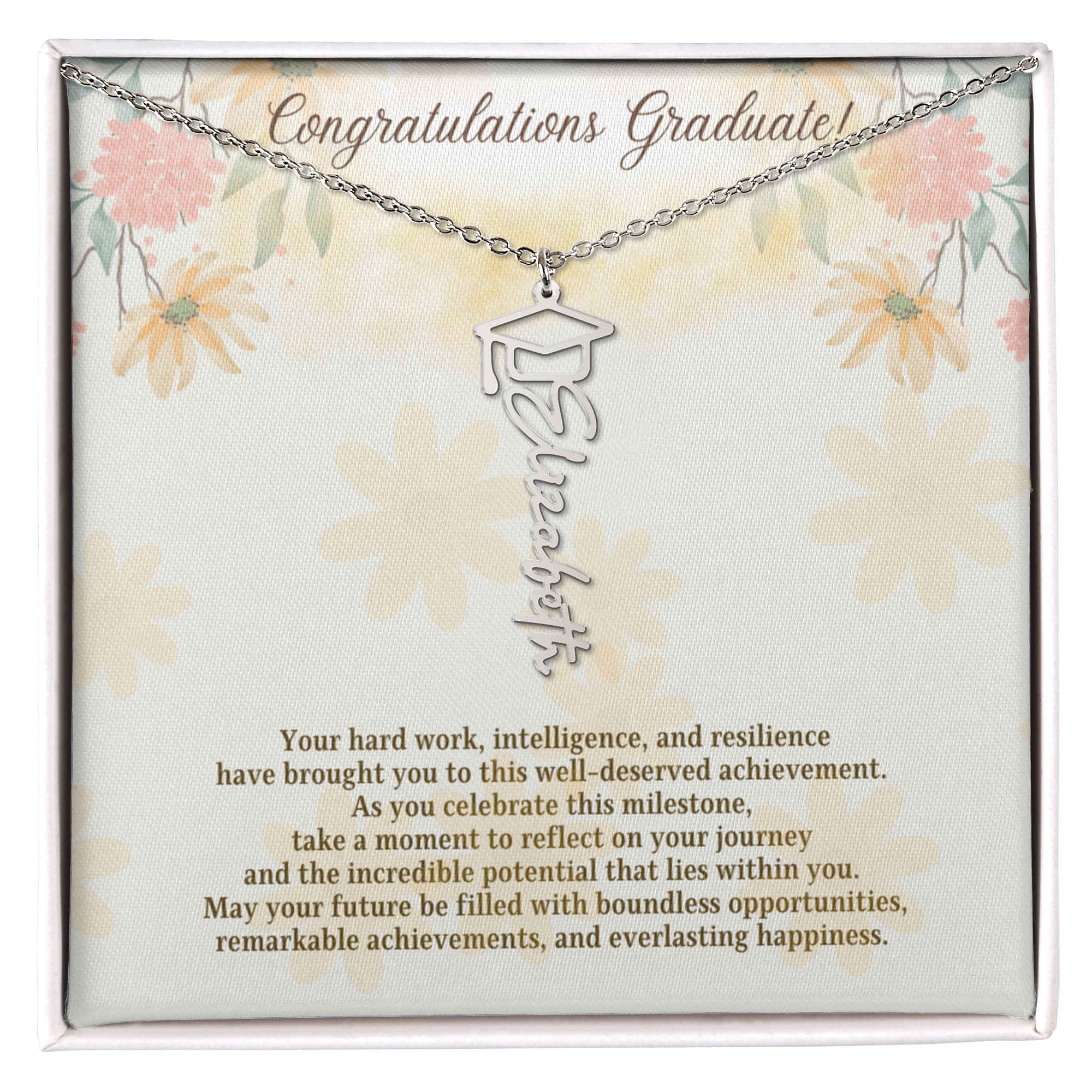 Personalized Script Graduation Name Necklace for Her — Custom Class of 2025 Custom Graduate Gift