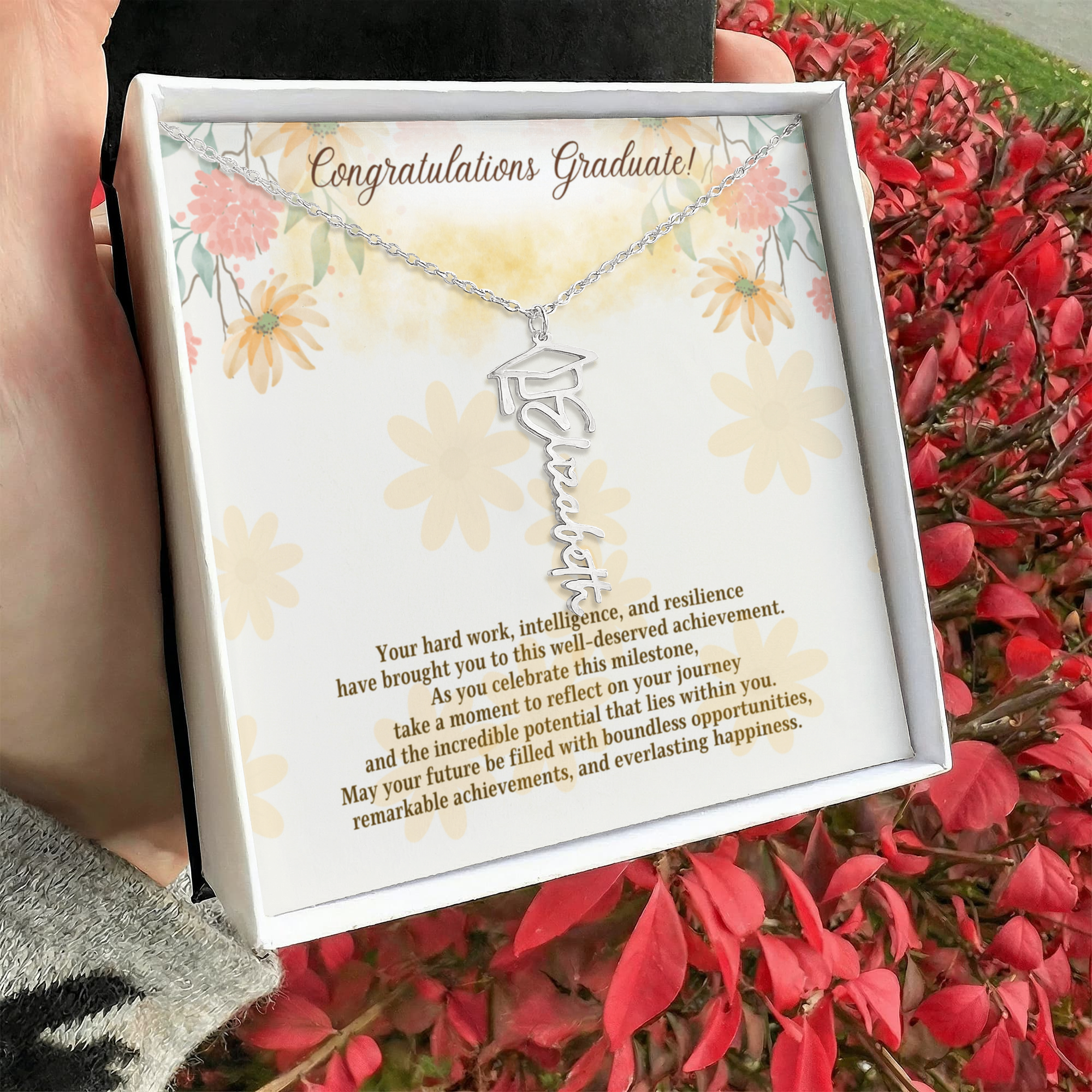 Personalized Script Graduation Name Necklace for Her — Custom Class of 2025 Custom Graduate Gift