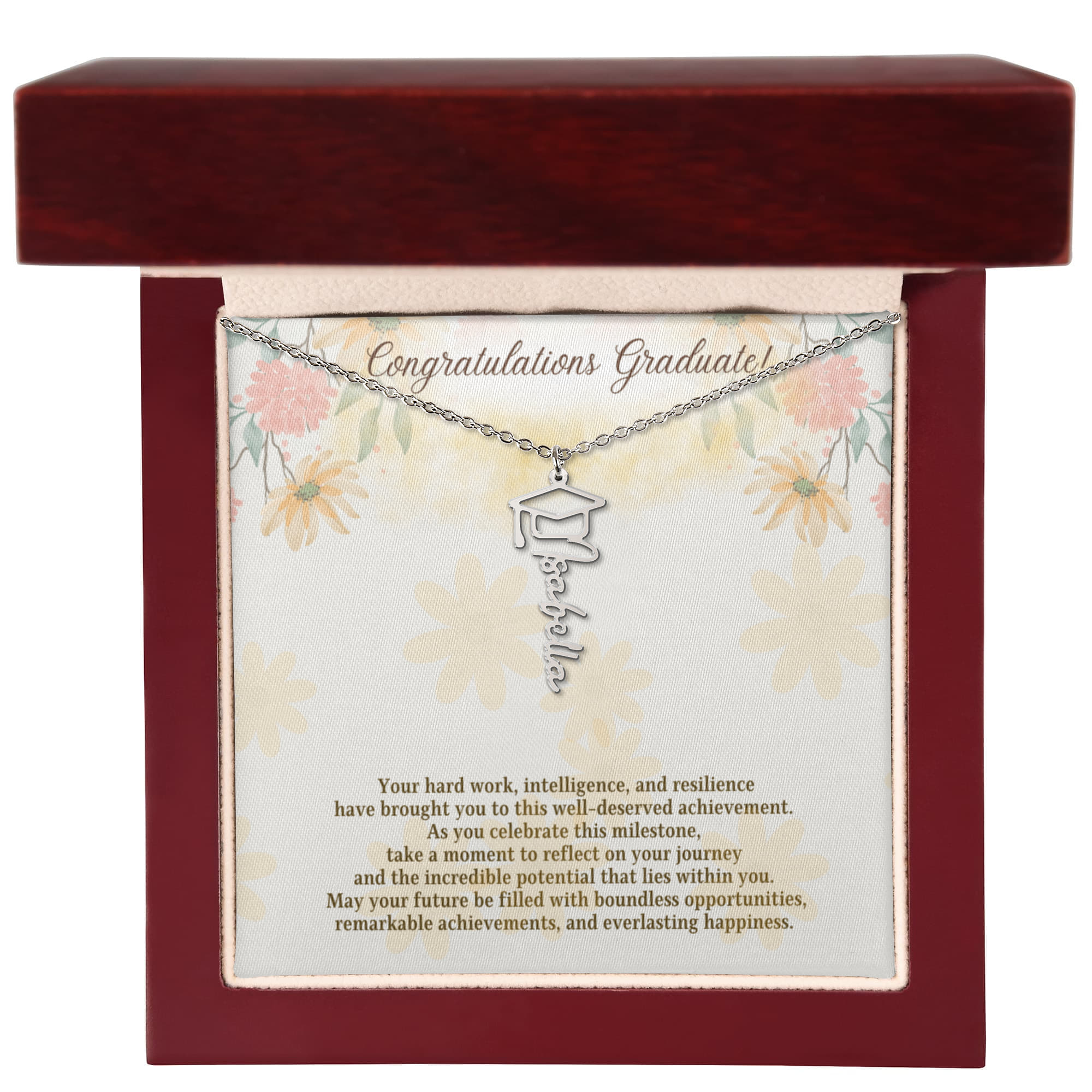 Personalized Script Graduation Name Necklace for Her — Custom Class of 2025 Custom Graduate Gift