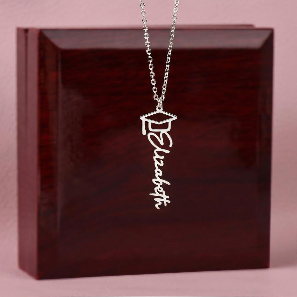 Personalized Script Graduation Name Necklace for Her — Custom Class of 2025 Custom Graduate Gift