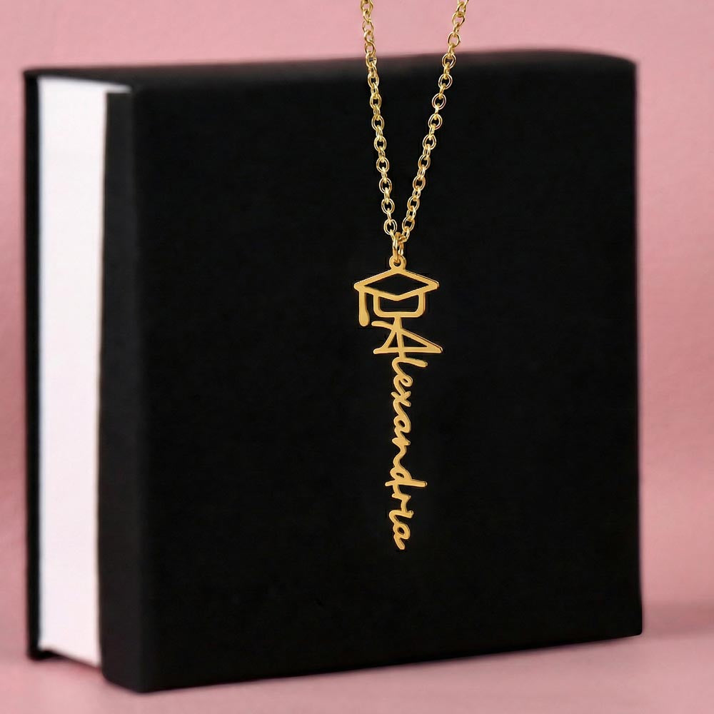 Personalized Script Graduation Name Necklace for Her — Custom Class of 2025 Custom Graduate Gift
