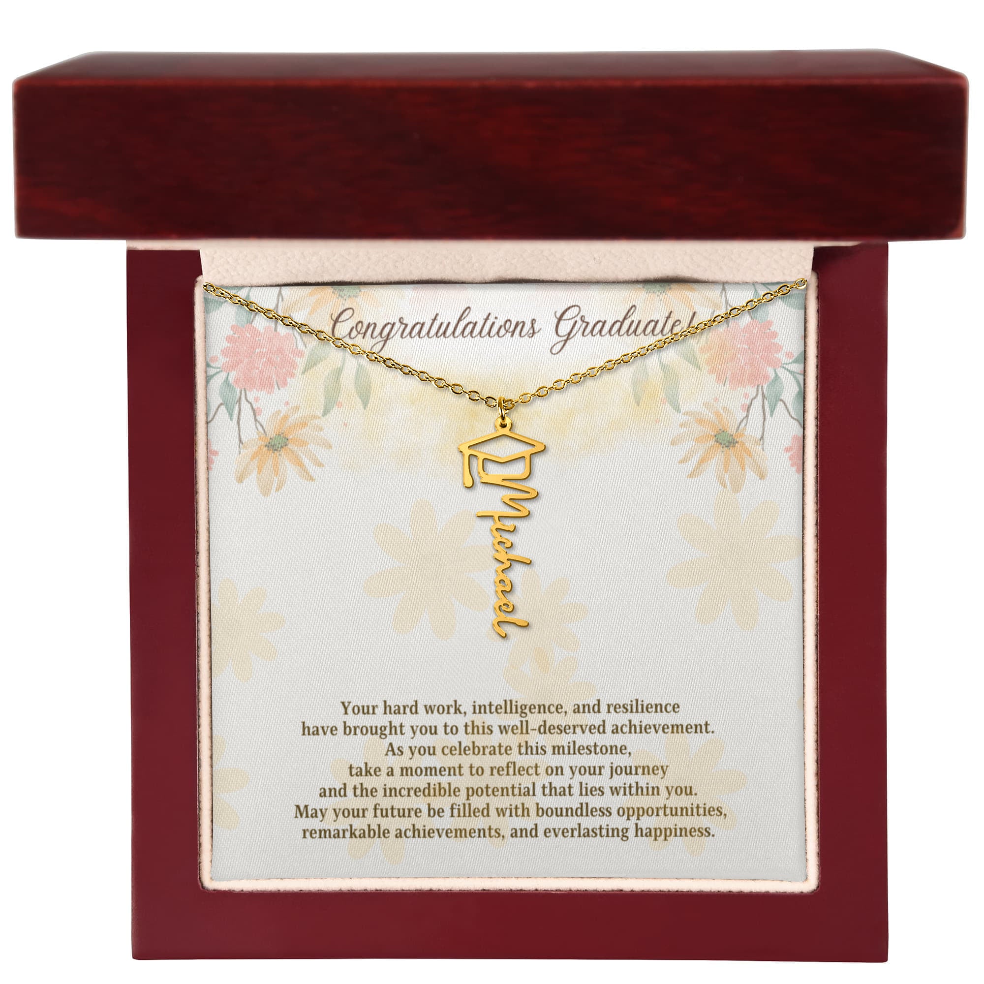 Personalized Script Graduation Name Necklace for Her — Custom Class of 2025 Custom Graduate Gift