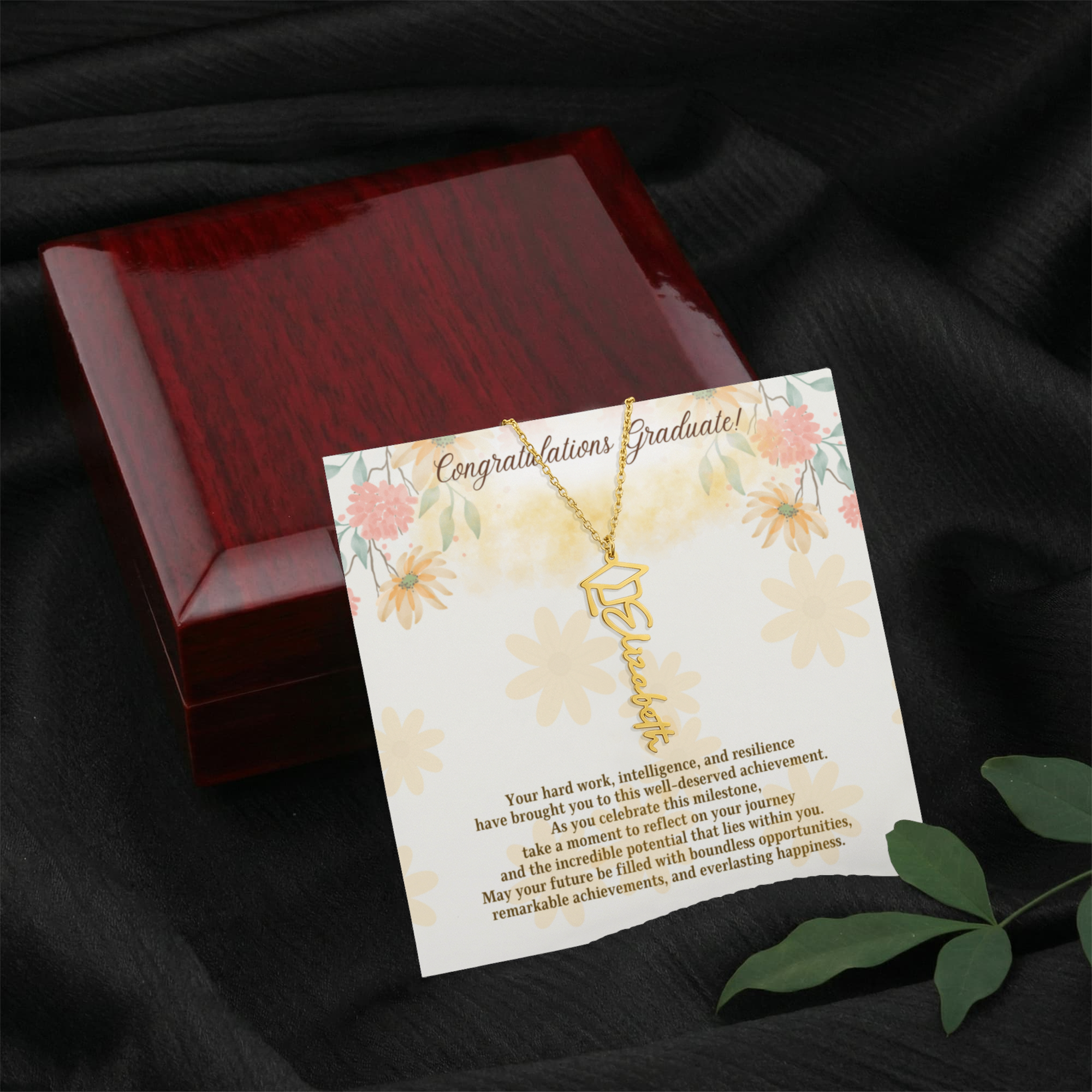 Personalized Script Graduation Name Necklace for Her — Custom Class of 2025 Custom Graduate Gift