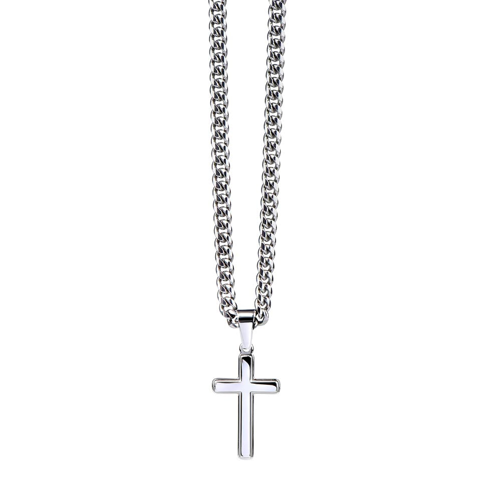 To My Son Artisan Cross Cuban Link Chain – Faith-Based Gift for Son – Inspirational Christian Necklace from Mom or Dad